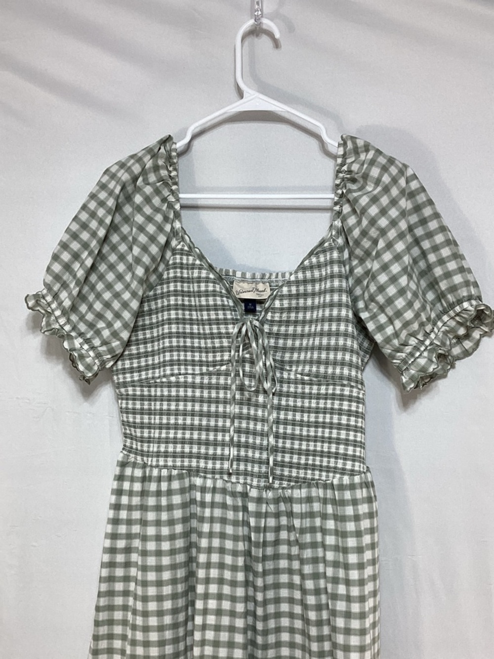 Universal Thread Medium Sage Green Gingham Maxi Dress - Picture 2 of 12